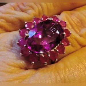 Lab Grown Color Change Sapphire FF and Niassa Rubies Platinum O/ Sterling Silver